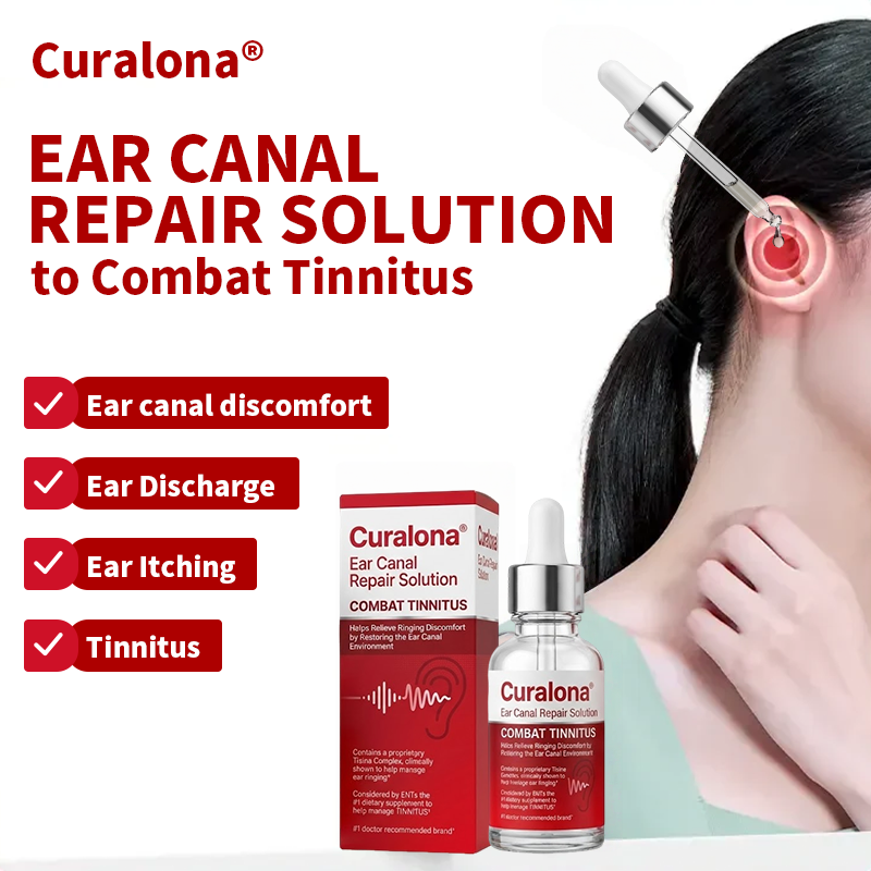 🏥FDA Certified | Curalona® Ear Canal Repair Solution to Combat Tinnitus  Helps Relieve Ringing Discomfort by Restoring the Ear Canal Environment  One Bottle · 7 Days · Designed to Deliver Noticeable Results Within 7 Days