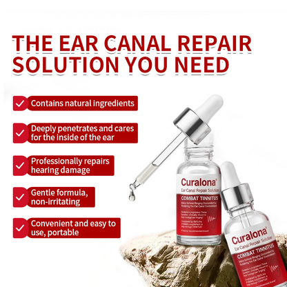 🏥FDA Certified | Curalona® Ear Canal Repair Solution to Combat Tinnitus  Helps Relieve Ringing Discomfort by Restoring the Ear Canal Environment  One Bottle · 7 Days · Designed to Deliver Noticeable Results Within 7 Days