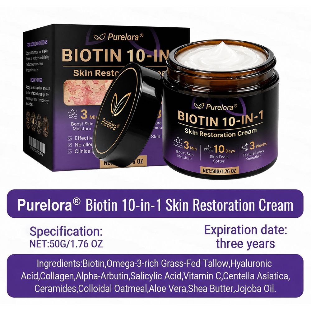 Made and Shipped from the USA 🍁 Purelora® Biotin 10-in-1 Skin Repair Cream — Last Day of Sale: 75% Off