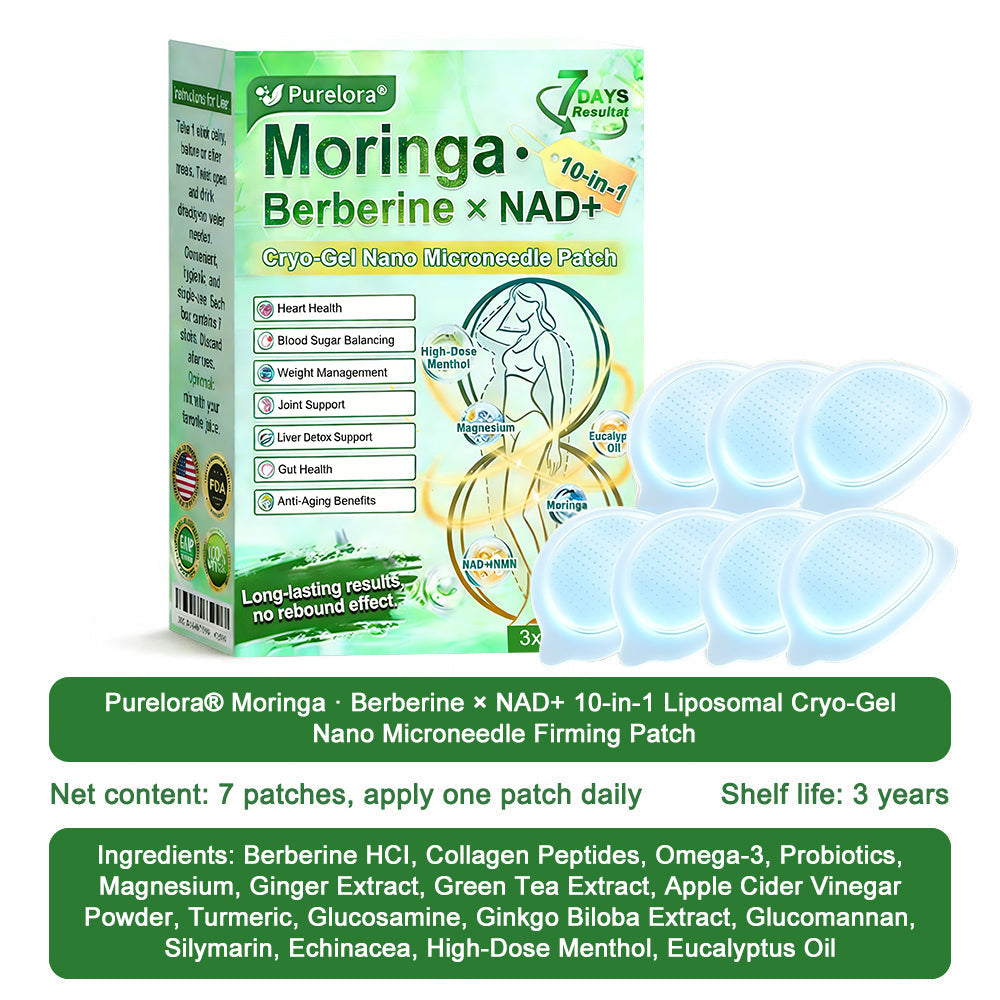 💖New Release 🎉 — Enjoy 80% OFF Today | 🇺🇸 Purelora® Moringa · Berberine × NAD+ 10-in-1 Liposomal Cryo-Gel Nano Microneedle Firming Patch ✅ Advanced Cryo-Metabolic Support: Freeze Fat, Firm Skin, & Flush Edema Instantly.