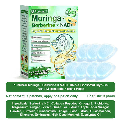 💖New Release 🎉 — Enjoy 80% OFF Today | 🇺🇸 Purelora® Moringa · Berberine × NAD+ 10-in-1 Liposomal Cryo-Gel Nano Microneedle Firming Patch ✅ Advanced Cryo-Metabolic Support: Freeze Fat, Firm Skin, & Flush Edema Instantly.