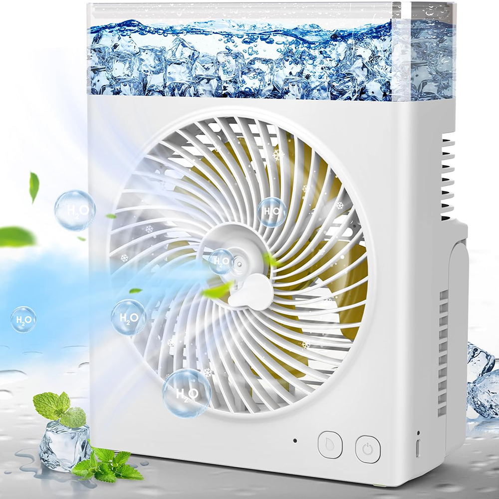❄️ BVJ tragbarer Sprühventilator❄️ | Bis zu 30 Std. Akkulaufzeit • 600-ml-Wassertank • USB-Aufladung • Leiser Betrieb | Ideal für Zuhause, Büro, Camping & Reisen