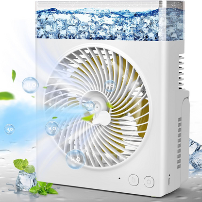 ❄️ BVJ tragbarer Sprühventilator❄️ | Bis zu 30 Std. Akkulaufzeit • 600-ml-Wassertank • USB-Aufladung • Leiser Betrieb | Ideal für Zuhause, Büro, Camping & Reisen