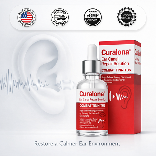 🏥FDA Certified | Curalona® Ear Canal Repair Solution to Combat Tinnitus  Helps Relieve Ringing Discomfort by Restoring the Ear Canal Environment  One Bottle · 7 Days · Designed to Deliver Noticeable Results Within 7 Days