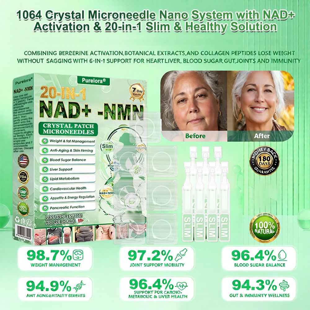 🔥New Arrival Purelora® Crystal Microneedle Nano System with NAD⁺ Activation & 20-in-1 Slim & Healthy Pacth Solution