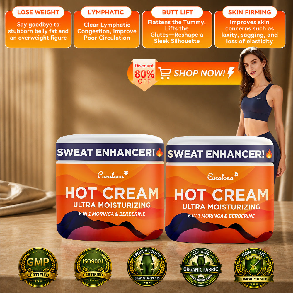 Curalona® 🔥 Moringa & Berberine 6-In-1 Hot Cream – Sweat Enhancer & Body Sculpting Cream