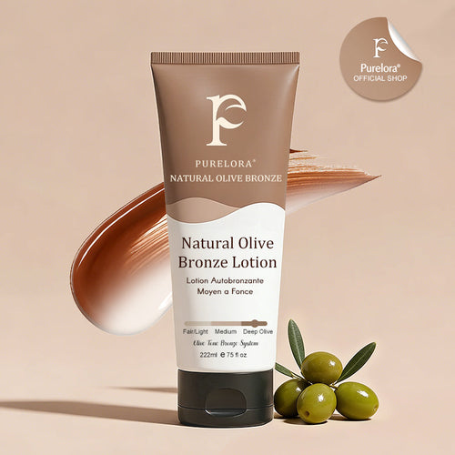 🇺🇸Purelora® Natural Olive Bronze Self Tanner Body Lotion – Gradual Sunless Glow, Even Application, No Orange Tint, Deep Hydration, Vegan & Cruelty-Free
