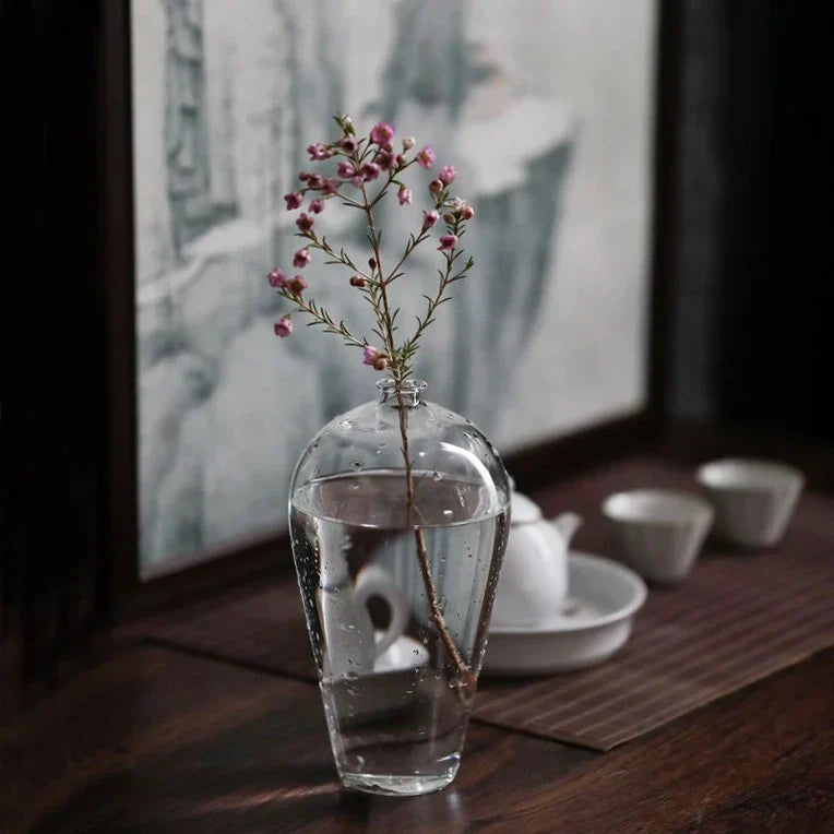 Large Handmade Clear Glass Vase