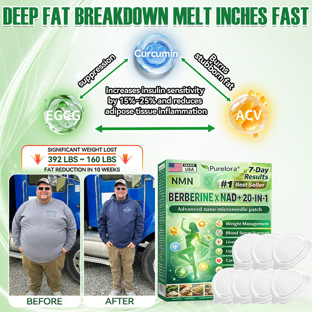 🏥Online Pharmacy | 𝐏𝐮𝐫𝐞𝐥𝐨𝐫𝐚® 𝐍𝐌𝐍 𝐁𝐄𝐑𝐁𝐄𝐑𝐈𝐍𝐄 𝐱 𝐍𝐀𝐃 𝟐𝟎-𝐢𝐧-𝟏 𝐀𝐝𝐯𝐚𝐧𝐜𝐞𝐝 𝐍𝐚𝐧𝐨 𝐌𝐢𝐜𝐫𝐨𝐧𝐞𝐞𝐝𝐥𝐞 𝐏𝐚𝐭𝐜𝐡  (Just once daily, visible changes in 7 days) ✅ Supports weight management, loose skin, diabetes care, sleep apnea, joint comfort, and more