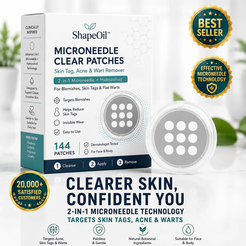 🔥Curalona®2-in-1 Microneedle & Hydrocolloid Patch🍀| Removes Raised Moles, Acne, Flat Warts & Skin Tags | Helps Improve Wrinkles, Scars & Blemishes | Invisible Patches for Face & Body
