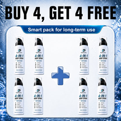 🔥 PURELORA® 4-in-1 Body Spray — Joint Relief · Fat Burn · Wart Remover · Instant Cooling Mist | Menthol + Salicylic Acid + Caffeine + Tea Tree | FSA/HSA Eligible