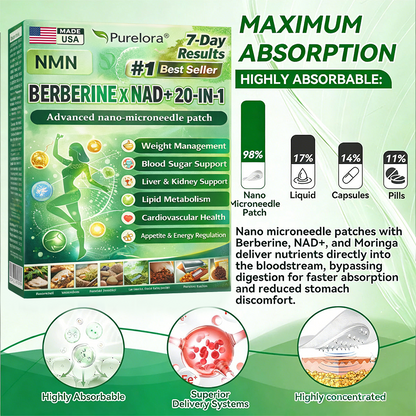🏥Online Pharmacy | 𝐏𝐮𝐫𝐞𝐥𝐨𝐫𝐚® 𝐍𝐌𝐍 𝐁𝐄𝐑𝐁𝐄𝐑𝐈𝐍𝐄 𝐱 𝐍𝐀𝐃 𝟐𝟎-𝐢𝐧-𝟏 𝐀𝐝𝐯𝐚𝐧𝐜𝐞𝐝 𝐍𝐚𝐧𝐨 𝐌𝐢𝐜𝐫𝐨𝐧𝐞𝐞𝐝𝐥𝐞 𝐏𝐚𝐭𝐜𝐡  (Just once daily, visible changes in 7 days) ✅ Supports weight management, loose skin, diabetes care, sleep apnea, joint comfort, and more