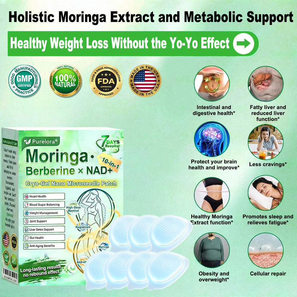 💖New Release 🎉 — Enjoy 80% OFF Today | 🇺🇸 Purelora® Moringa · Berberine × NAD+ 10-in-1 Liposomal Cryo-Gel Nano Microneedle Firming Patch ✅ Advanced Cryo-Metabolic Support: Freeze Fat, Firm Skin, & Flush Edema Instantly.