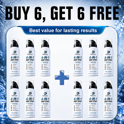 🔥 PURELORA® 4-in-1 Body Spray — Joint Relief · Fat Burn · Wart Remover · Instant Cooling Mist | Menthol + Salicylic Acid + Caffeine + Tea Tree | FSA/HSA Eligible