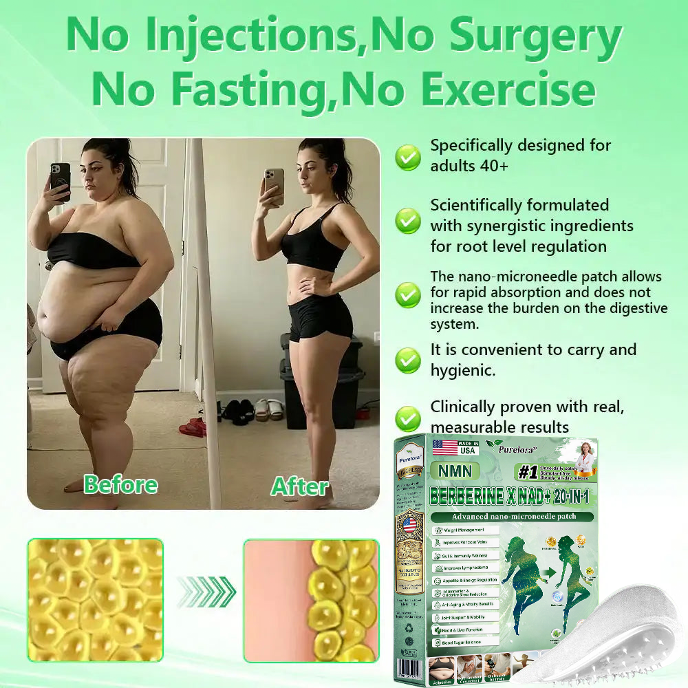 🔥Online Pharmacy🏥 | 𝐏𝐮𝐫𝐞𝐥𝐨𝐫𝐚® 𝐍𝐌𝐍 𝐁𝐄𝐑𝐁𝐄𝐑𝐈𝐍𝐄 𝐱 𝐍𝐀𝐃 𝟐𝟎-𝐢𝐧-𝟏 𝐀𝐝𝐯𝐚𝐧𝐜𝐞𝐝 𝐍𝐚𝐧𝐨 𝐌𝐢𝐜𝐫𝐨𝐧𝐞𝐞𝐝𝐥𝐞 𝐏𝐚𝐭𝐜𝐡  (Just once daily, visible changes in 7 days) ✅ Supports weight management, loose skin, diabetes care, sleep apnea, joint comfort, and more