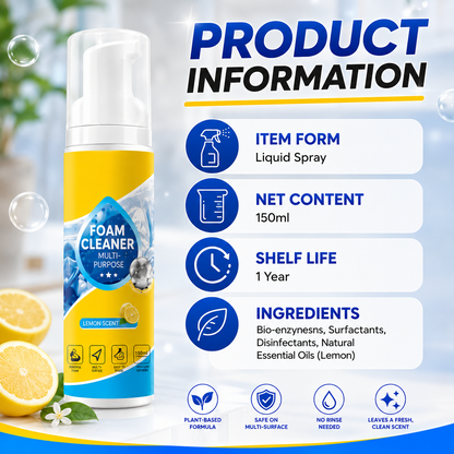 🔥Last Day 60% OFF - Foam No-Rinse Cleaner — Spray, Wipe & Done