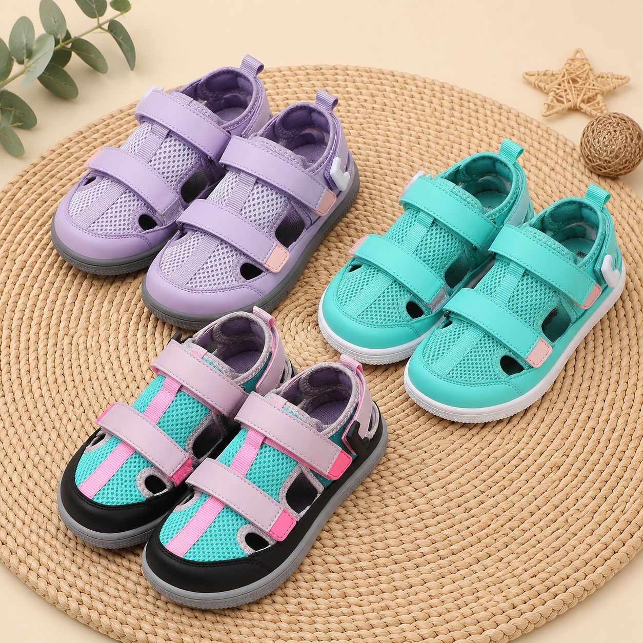 🔥 Barefoot Children's Closed Toe Breathable Summer Shoes with Scratch, Wide Toe and Zero Drop Sandals