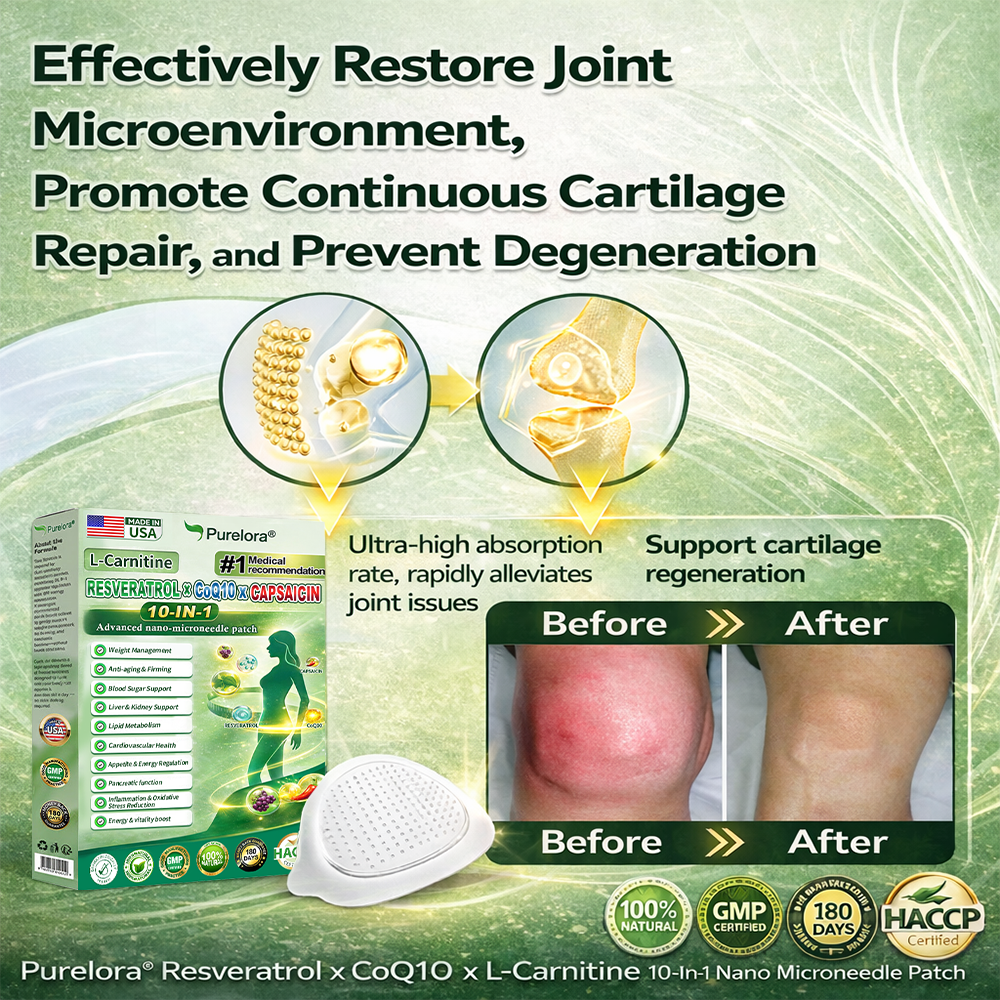 🔥New arrivals: 80% off | Purelora® L-Carnitine Resveratrol × CoQ10 × CAPSAICIN 10-in-1 Nano Microneedle Patch (Just once daily, visible changes in 7 days) ✅ Supports weight management, skin firmness, energy metabolism, cardiovascular health, fat burning